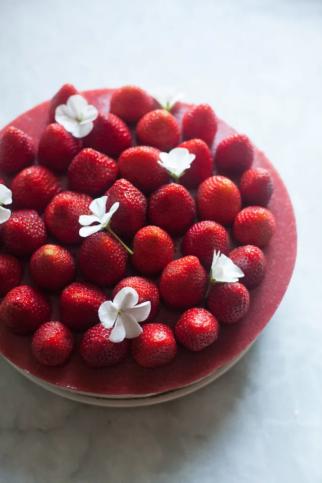 No-Bake Strawberry Cheesecake by Zoë Bakes // FoodNouveau.com