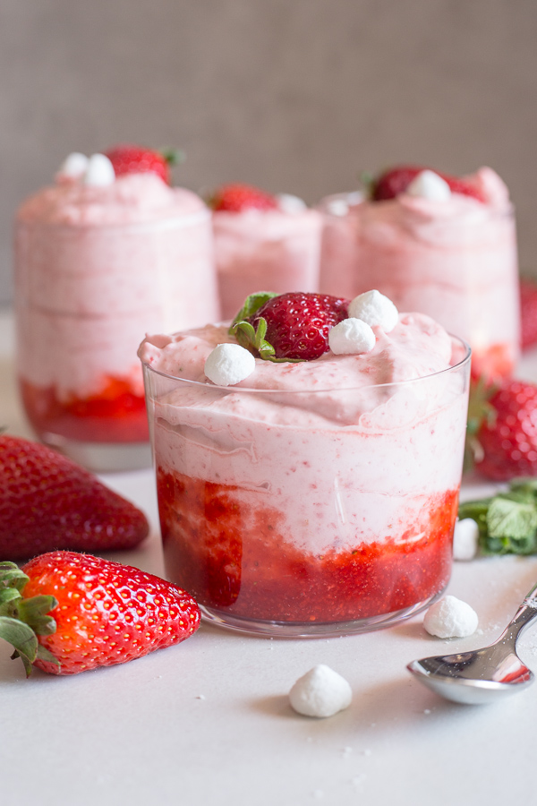 Easy Fresh Strawberry Mousse by An Italian in My Kitchen // FoodNouveau.com