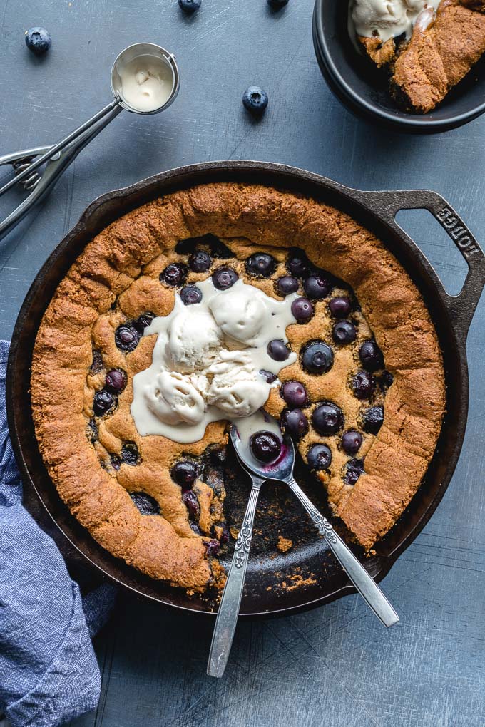 Blueberry Skillet Cookie by Crumb Top Baking // FoodNouveau.com