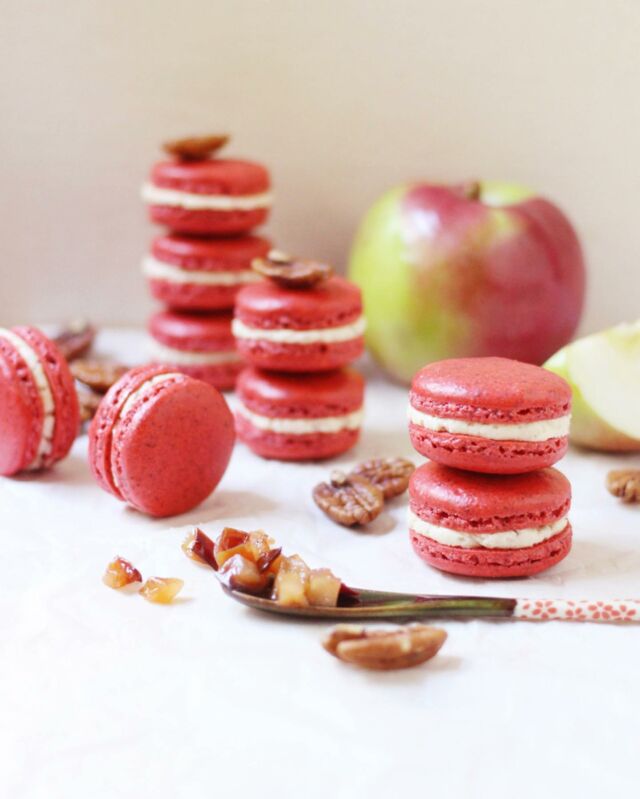 SPICED APPLE & PECAN MACARONS 🍎
.
A few years ago, I went apple picking with my son and his class, and we brought back *a ton* of apples (I had no idea toddlers could be so motivated! 😅) Over the next few days, I made ALL the apple-based desserts I could think of: tarts, cakes, muffins, crumbles, cookies, and of course applesauce. As I was brainstorming new ideas to use up the last of those apples (yep, we still had some left!) it hit me: an apple-flavored French macaron, of course! 💡
.
Don’t these beautiful Spiced Apple and Pecan French Macarons look like a slice of your favorite apple pie, in a single bite? The macaron shells contain pecans and fall-inspired spices—cinnamon, allspice, and ginger—whereas the irresistible caramelized apple buttercream contains diced apples that were slowly caramelized in butter and sugar. Because I think a clever way to emphasize the flavor of a macaron is to add an additional surprise element, I kept some of the caramelized apples aside and tucked them into the buttercream nests 😍
.
The flavor of these Spiced Apple and Pecan French Macarons is intense and comforting. They make a nice change from classic fall-inspired desserts—and wrapped in a cute box, they’re the perfect holiday gift, too 🎁
.
Click the link in my profile to get my recipe for Spiced Apple Pecan Macarons, along with ALL my French macaron resources, which include a step-by-step recipe, a troubleshooting guide, and even a free VIDEO MASTERCLASS! 🙌🏼​​​​​​​​
✨​​​​​​​​
You can also copy + paste: https://foodnouveau.com/spiced-apple-pecan-macarons/
or DM me for a direct link!​​​​​​​​
✨​​​​​​​​
If you ever make macarons, please don't hesitate to reach out to ask any questions you might have—or to share your macaron successes! I always love to see what you're baking 🤗