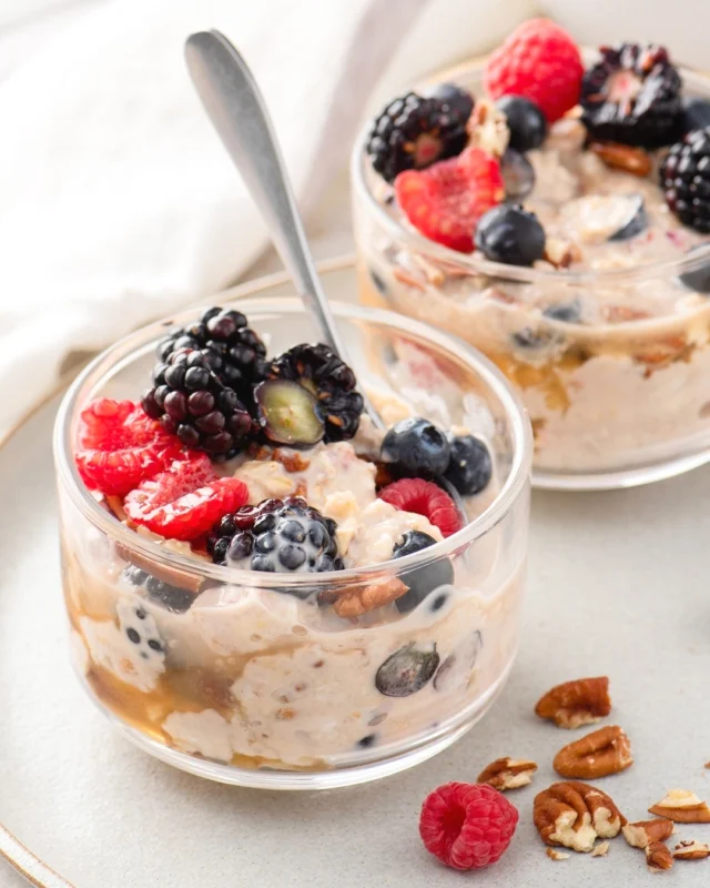 Maple Berry Overnight Oats 🍁🫐
.
Overnight oats are my favorite kind of breakfast: the one that’s already made when you open the fridge 😄 These are cozy and lightly sweetened with maple, with bursts of berries that keep everything bright ✨
.
If you’re the type who wakes up hungry and wants breakfast now, this is for you. Make a few jars in advance and you’ll feel wildly organized for the smallest effort 💪🏼
.
Comment RECIPE and I’ll DM you the direct recipe link right away 🫐
https://foodnouveau.com/maple-berry-overnight-oats/
.
#overnightoats #maplebreakfast #mealpreprecipes #easybreakfast #makeaheadbreakfast