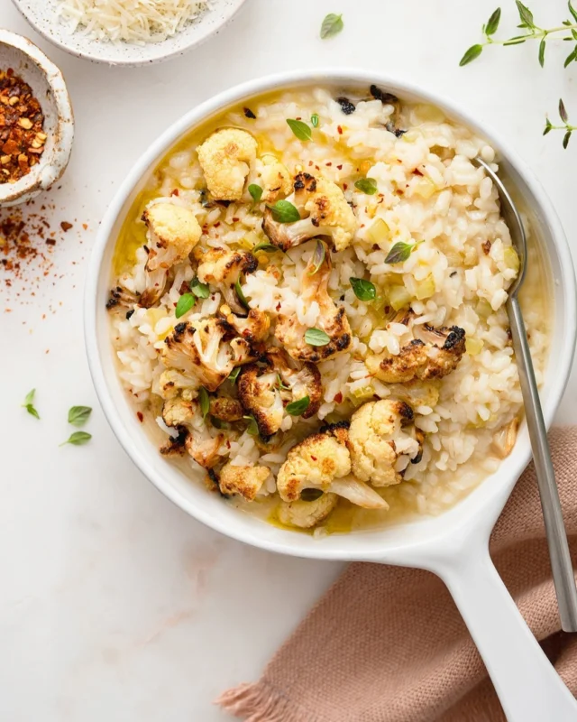 Broiled cauliflower risotto is a fun twist on a timeless classic: you still get that creamy, stirred risotto base, but the flavor goes somewhere deeper and unexpected thanks to the cauliflower. Broiling it until it’s almost charred adds a roasted, almost nutty note that makes the whole bowl taste richer and more complex than you’d expect from such a simple ingredient 🥇
.
A couple of quick notes for making this risotto: don't be afraid to broil that cauliflower until it gets real color (pale cauliflower = sad cauliflower), and keep your stock warm so the rice cooks evenly. Finish with plenty of cheese and black pepper, and don’t be shy with the final stir—that’s where the texture turns silky 👌🏼
.
Click the link in my profile to get my recipe for Broiled Cauliflower Risotto, or comment RECIPE and I’ll DM it to you right away 🥣
.
https://foodnouveau.com/broiled-cauliflower-risotto/
.
#risotto #cauliflowerrecipes #vegetarianrecipes #weeknightdinner #italianfood