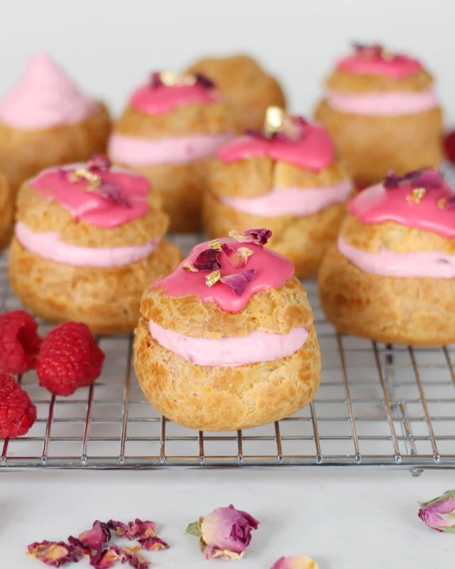 Cream puffs filled with rose raspberry fool are a very joyful summer dessert: crisp choux shells, billowy cream, tart raspberries, and a gentle floral note from rose 🌹 The result is light, fruity, and a little fancy, but still very much the kind of dessert you eat with your fingers 👌🏼
.
For the best texture, fill the cream puffs close to serving time. You can bake the shells ahead, make the filling ahead, then assemble when you’re ready so the pastry stays crisp and the filling stays soft and airy ☁️
.
Click the link in my profile to get my recipe for Rose Raspberry Fool Cream Puffs, or comment RECIPE and I’ll DM it to you right away 💕
.
If you’re feeling nervous before you embark on a choux adventure, I’ve got you covered. I’ve got a detailed video masterclass on YouTube, and it’s completely free to watch! Check it out, and I guarantee you’ll become a choux expert in no time 💪🏼
🎥 Watch it now at youtube.com/foodnouveau
.
https://foodnouveau.com/rose-raspberry-fool-cream-puffs/
.
#creampuffs #raspberrydessert #chouxpastry #summerdessert #frenchbaking