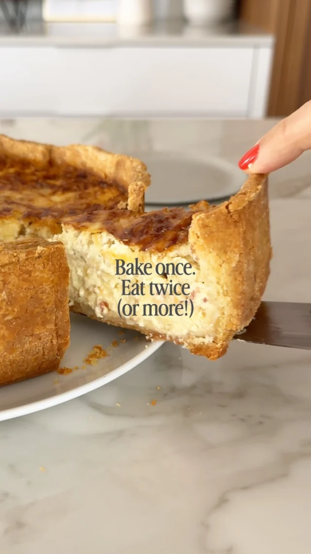 This is the dinner that takes care of tomorrow’s lunch, too 💆🏼‍♀️
.
Deep-dish Quiche Lorraine takes some time to make, but rewards you with generous slices, a crisp crust, and leftovers that cut beautifully once chilled. Bake it ahead, add a salad, and several meals are handled 🙌🏼
.
Get my Quiche Lorraine recipe through the link in my profile, or copy + paste in a browser: https://foodnouveau.com/how-to-make-classic-quiche-lorraine/
.
Comment RECIPE and I’ll DM you the direct link right away!
.
#quichelorraine #makeaheadmeals #frenchrecipes #frenchbaking #savorybaking