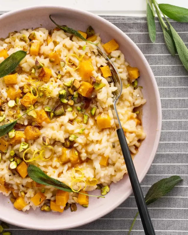 Squash season is just getting started, and in my kitchen, brown butter is already involved 😇 This risotto (one of my favorites!) combines roasted butternut squash, sage, parmesan, and nutty brown butter for a bowl that offers plenty of autumn flavors and, best of all, comfort 🔥
.
Pro tip: Roast the squash separately so it can caramelize instead of disappearing into the rice, and keep your stock warm while you stir. I like finishing with beautiful crispy sage leaves, a sprinkle of crushed pistachios, and curly lemon zest for a truly elegant presentation ✨
.
Click the link in my profile to get my recipe for Butternut Squash Risotto with Brown Butter and Sage, or comment RECIPE and I’ll DM it to you right away!
.
https://foodnouveau.com/butternut-squash-risotto-with-brown-butter/
.
#butternutsquash #risotto #fallrecipes #brownbutter #italianfood