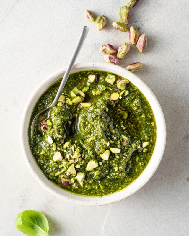 I’m squeezing one last bit of summer out of my backyard basil 🌿 This pistachio pesto is still very much a basil pesto—lots of fresh leaves, Parmigiano, garlic and olive oil—but pistachios make it a little richer, while lemon keeps everything bright ✨
.
I originally made it for my Caprese Pasta Salad, then realized it was far too useful to stay trapped in one recipe post! Pasta, pizza, crostini, grilled meat and fish, roasted vegetables… I’ve yet to find a wrong way to use it 🤩 Make a batch now and freeze some for the middle of winter. The recipe is linked in my profile, or comment RECIPE and I’ll DM it to you right away!
.
https://foodnouveau.com/pistachio-pesto/
.
#pistachiopesto #basilpesto #pistachio #italianrecipes #pestorecipe